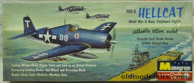 Monogram 1/48 Grumman F6F-5 Hellcat Action Model - Four Star Issue (F6F5), PA80-149 plastic model kit